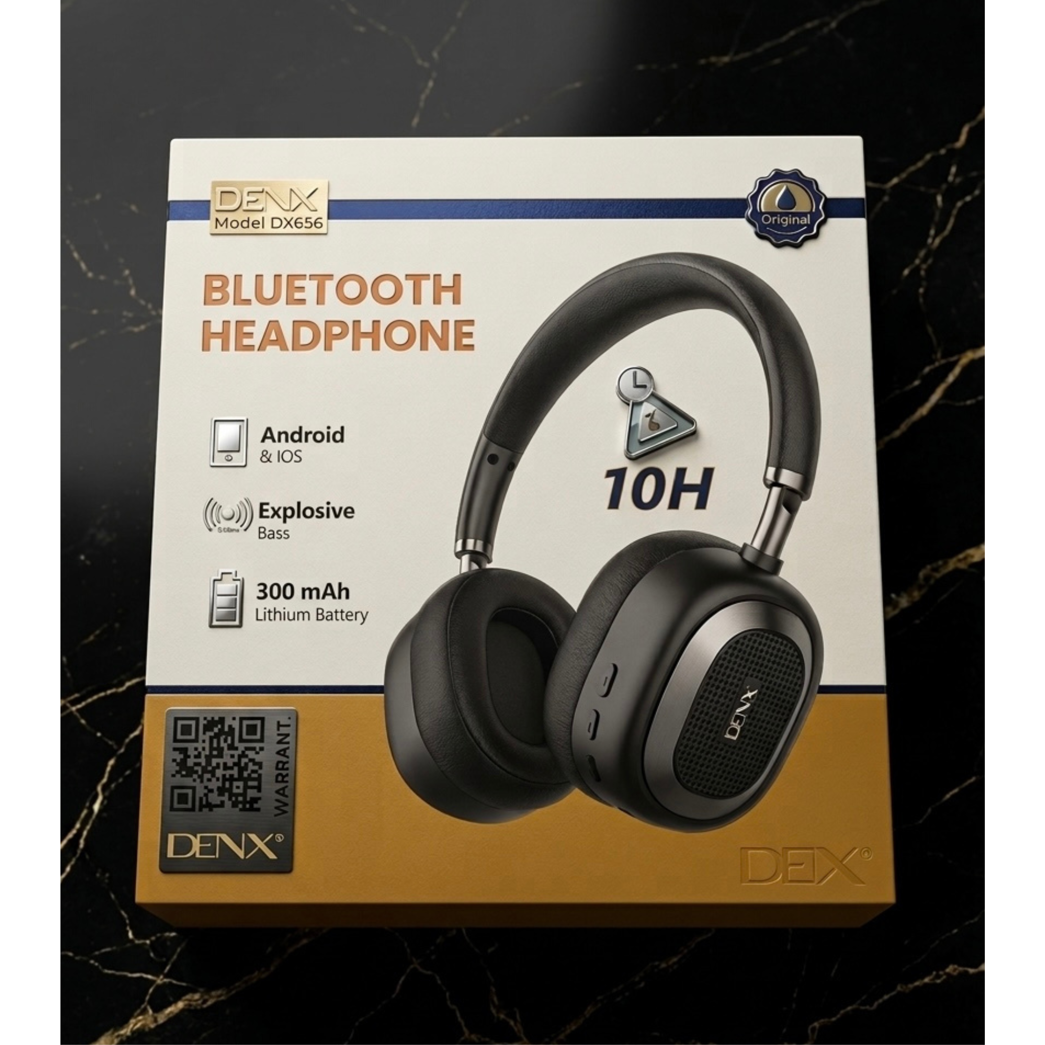 Denx Bluetooth 5.4 Wireless Headphones – 300mAh Battery, Long Battery Life, High Quality Sound